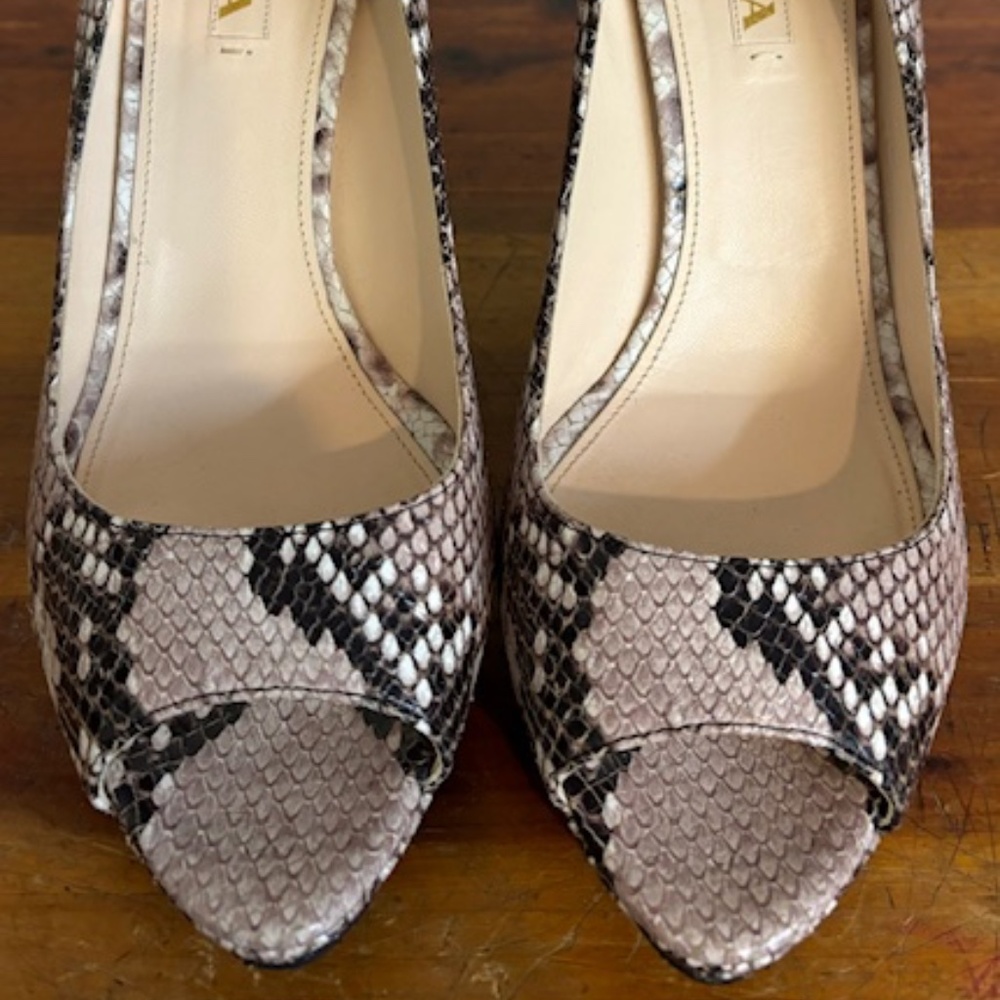 Prada Crocodile Peep Toe Heel